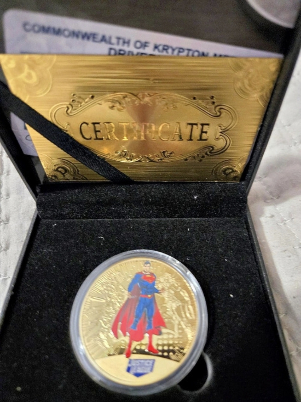 DC Comics Superman Justice League commemorative coin Gold Coin in Box